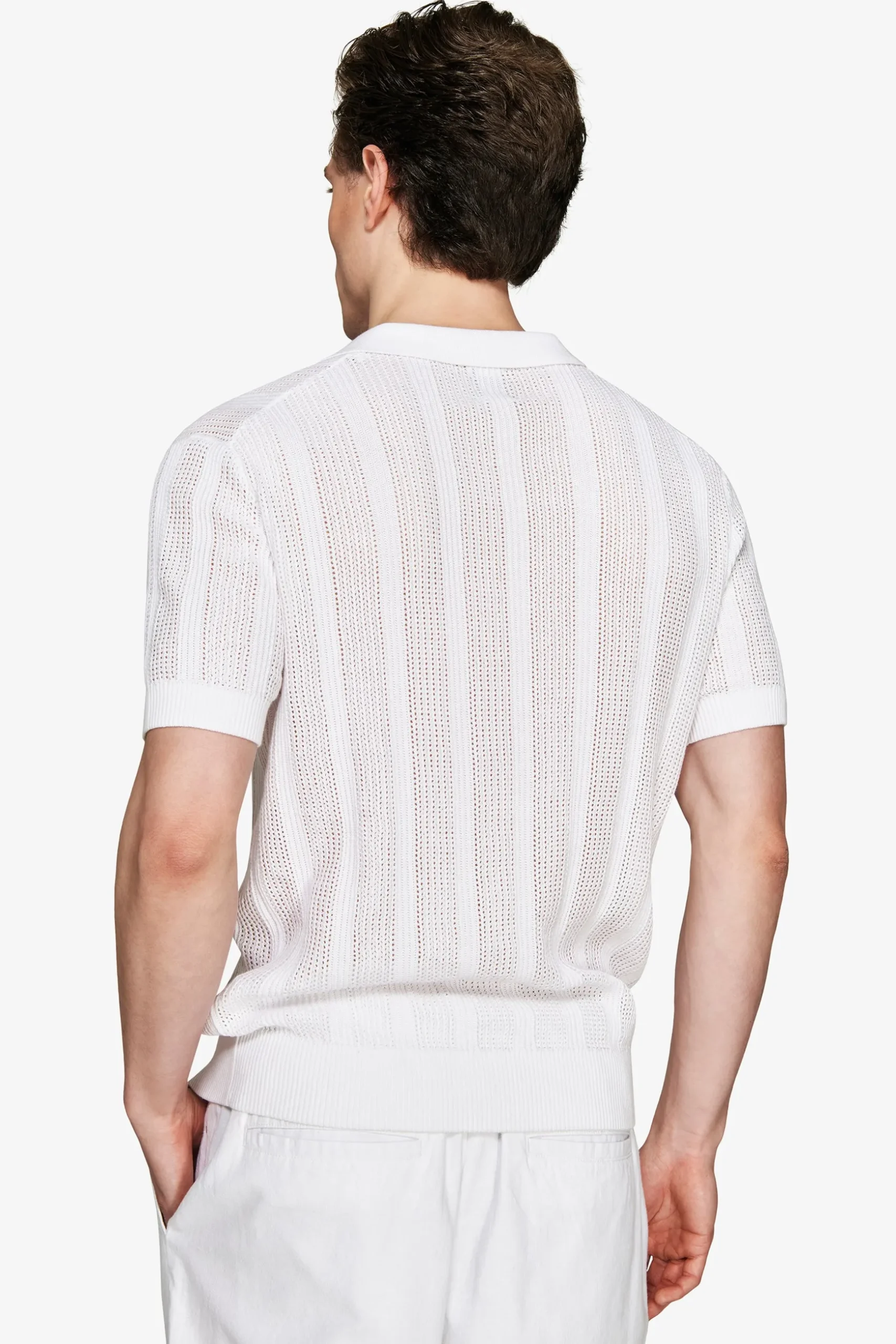 Polo in maglia armaturata bianca "Volume"