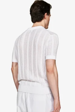 Polo in maglia armaturata bianca