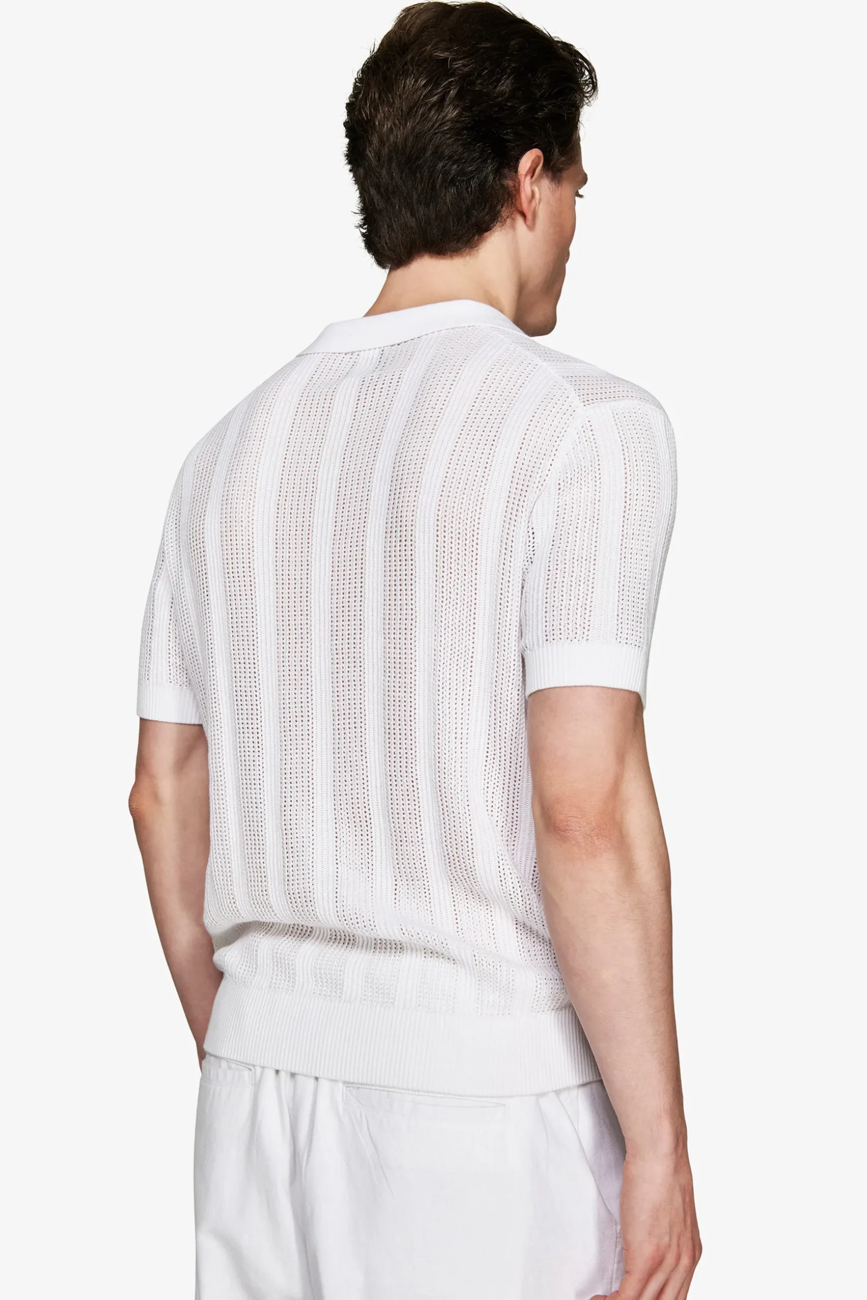 Polo in maglia armaturata bianca "Volume"