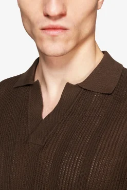 Polo in maglia armaturata moro "Volume"