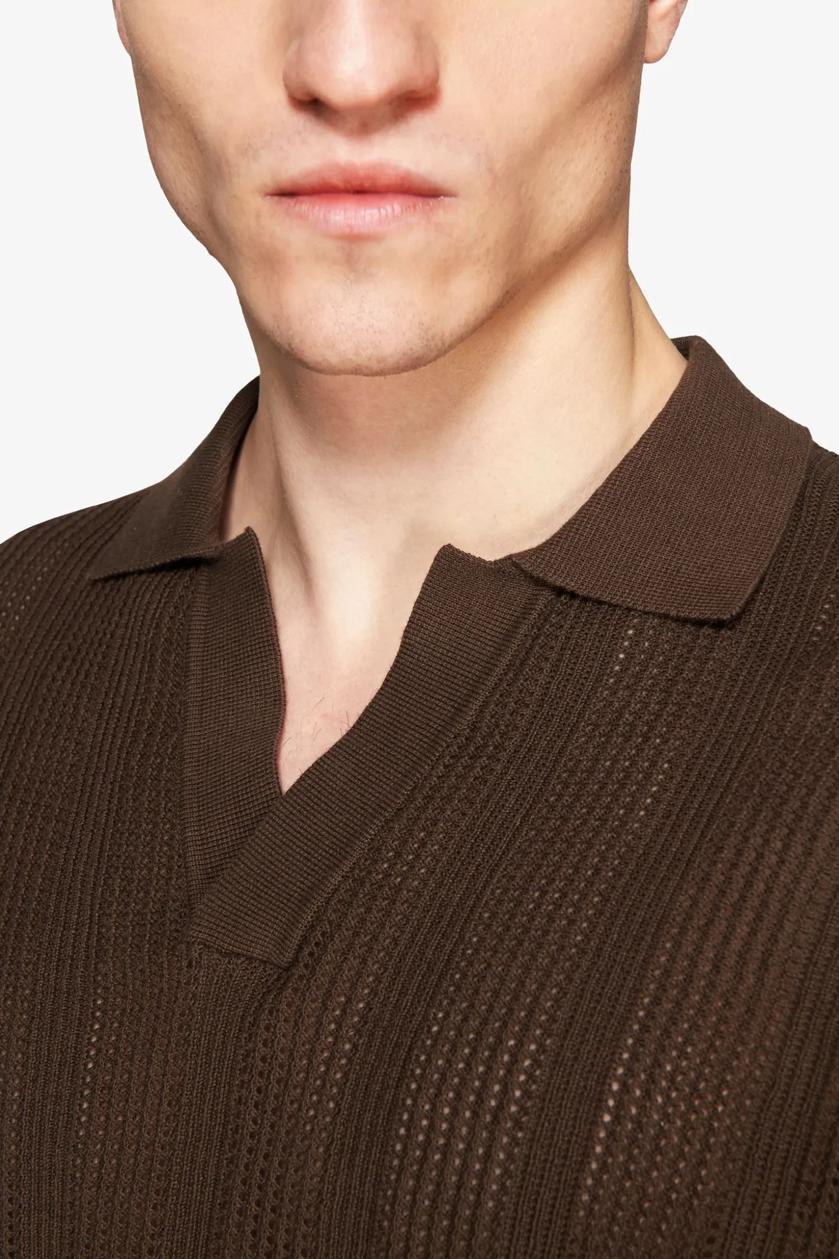 Polo in maglia armaturata moro "Volume"