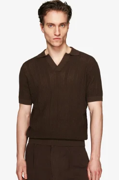 Polo in maglia armaturata moro