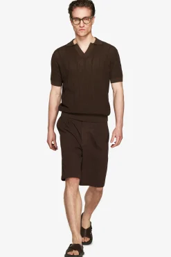 Polo in maglia armaturata moro