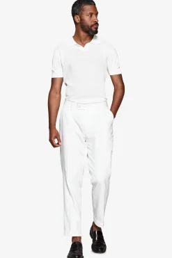Polo in maglia armaturata panna