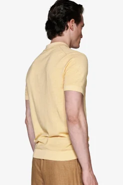 Polo in maglia basic in cotone gialla