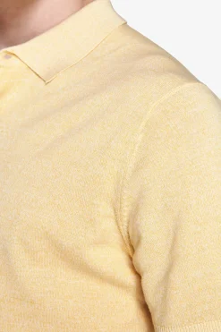 Polo in maglia basic in cotone gialla