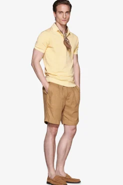 Polo in maglia basic in cotone gialla