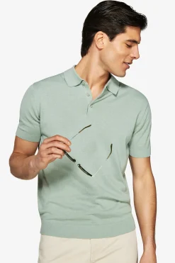 Polo in maglia basic in cotone light green