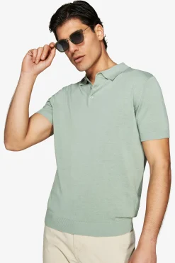 Polo in maglia basic in cotone light green