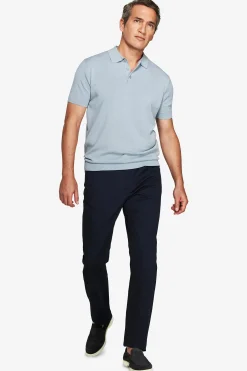 Polo in maglia basic in cotone celeste