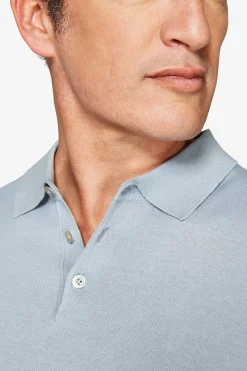 Polo in maglia basic in cotone celeste