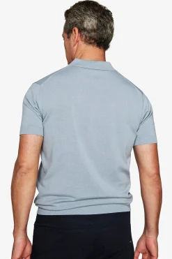 Polo in maglia basic in cotone celeste