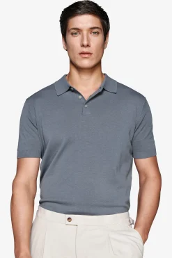Polo in maglia basic in cotone avion