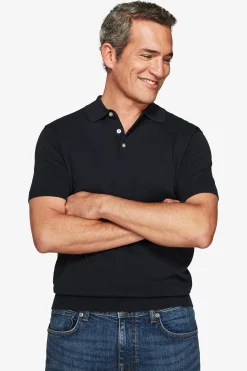 Polo in maglia basic in cotone blu