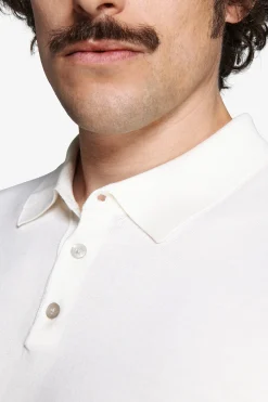 Polo in maglia basic in cotone bianca