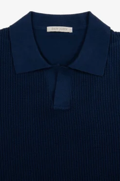Polo in maglia collo aperto armaturata royal