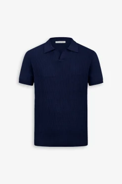 Polo in maglia collo aperto armaturata royal