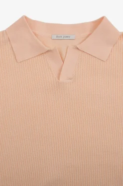 Polo in maglia collo aperto armaturata pesca