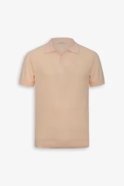 Polo in maglia collo aperto armaturata pesca