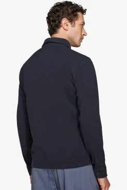 Polo in maglia con bottoni blu