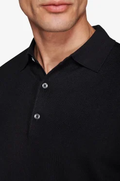 Polo in maglia con bottoni nero