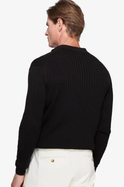 Polo in maglia costa piatta moro