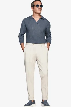 Polo in maglia Herringbone avion