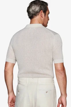 Polo in maglia misto lino burro
