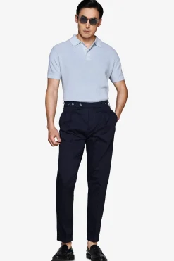 Polo in maglia punto pannocchia celeste