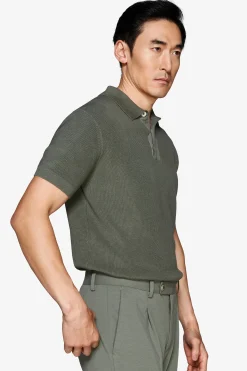Polo in maglia punto pannocchia verde