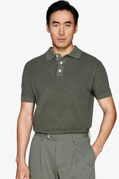 Polo in maglia punto pannocchia verde