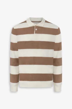 Polo in maglia rigata DNJ panna