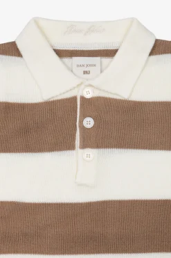 Polo in maglia rigata DNJ panna