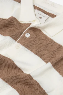 Polo in maglia rigata DNJ panna