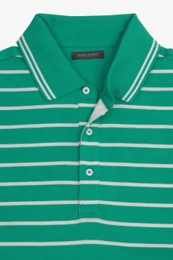 Polo rigata jersey smeraldo