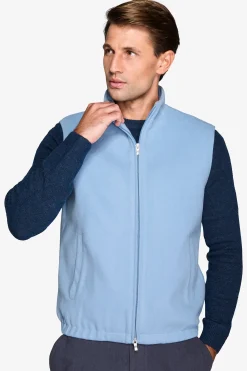 Smanicato full zip celeste