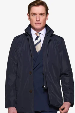 Trench con pettorina navy