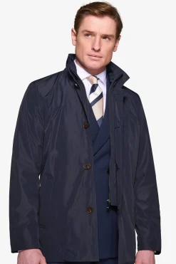 Trench con pettorina navy