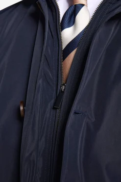 Trench con pettorina navy