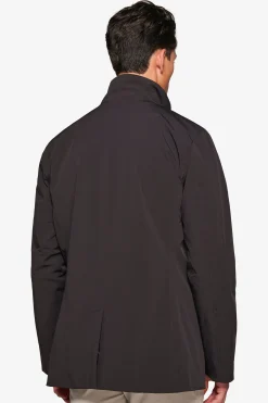 Trench con pettorina nero