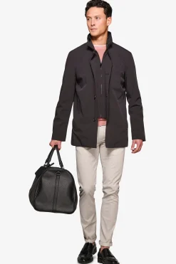 Trench con pettorina nero