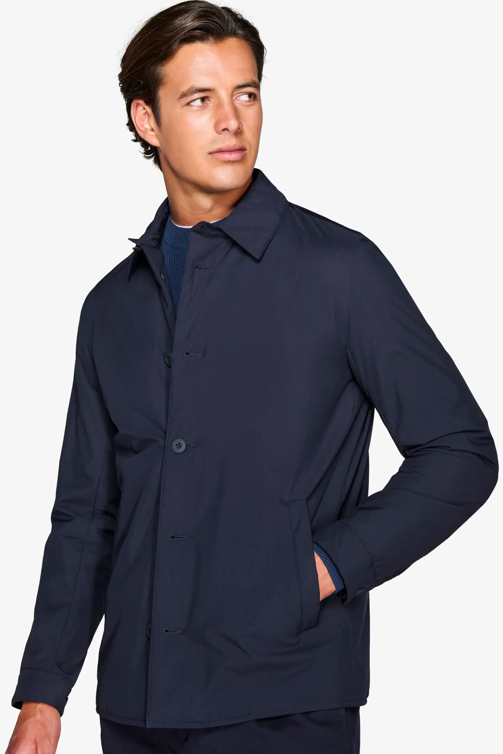 Trench corto blu