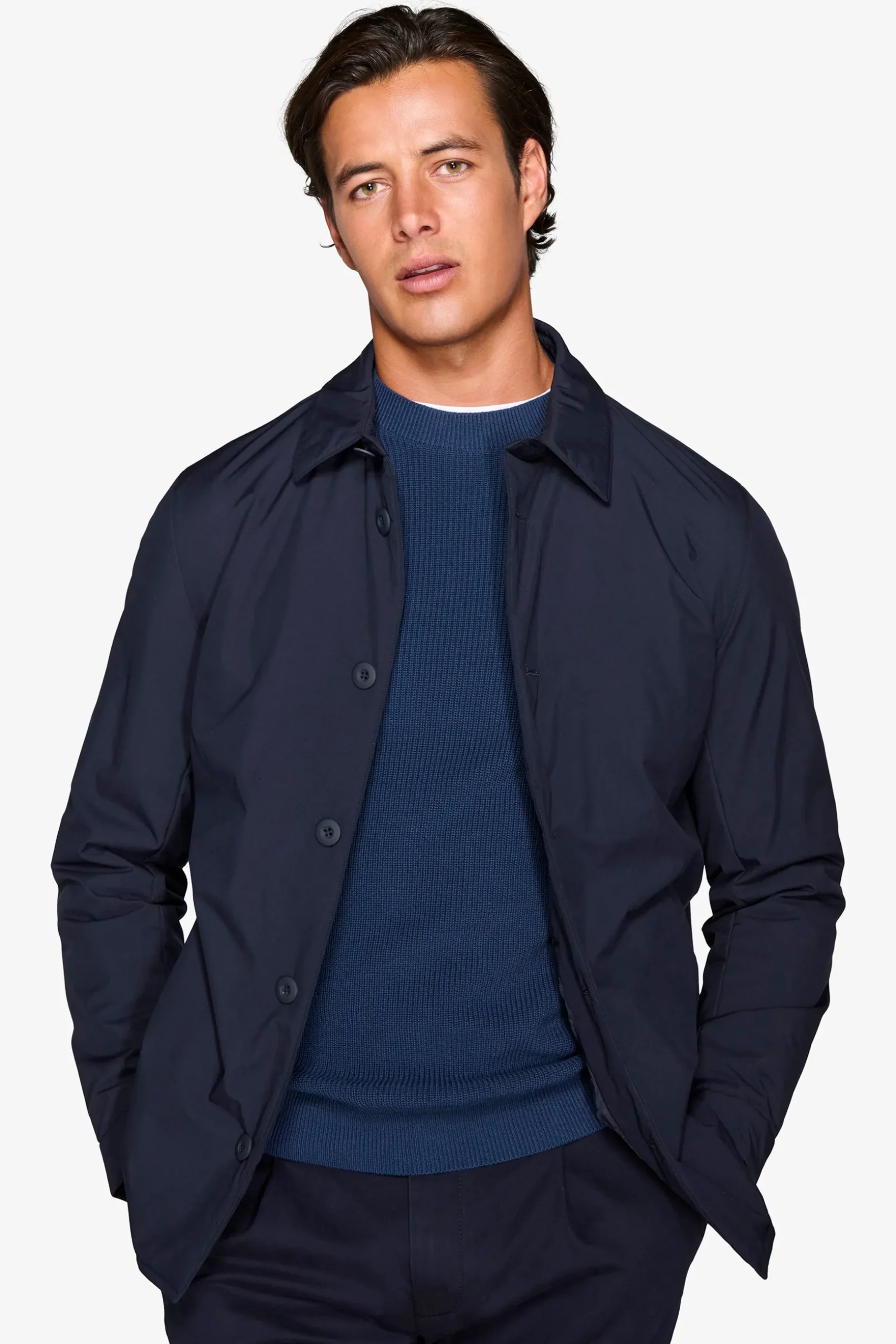 Trench corto blu