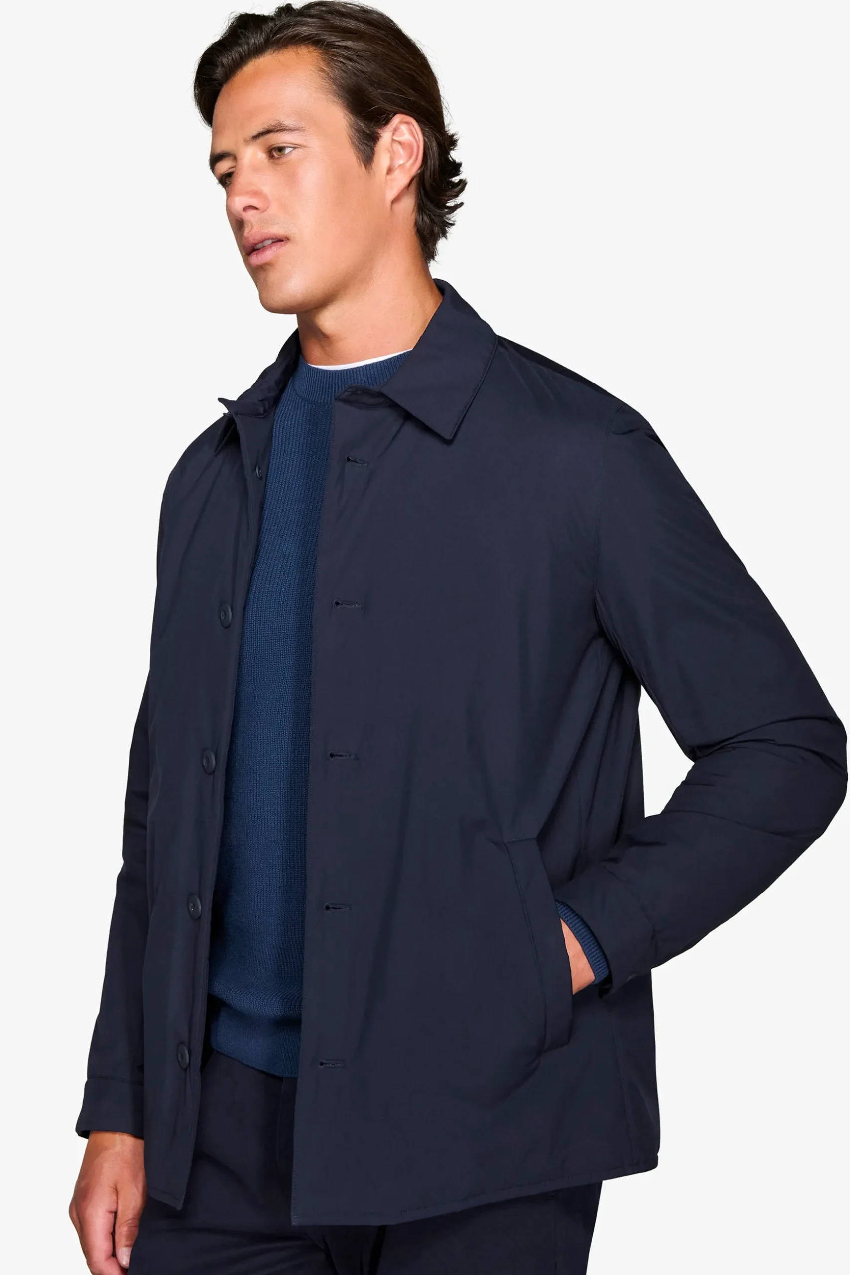 Trench corto blu