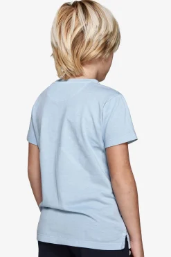 T-shirt basic con ricamo celeste Kids