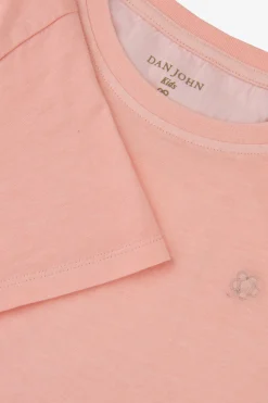 T-shirt basic con ricamo rosa Kids
