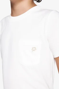 T-shirt basic con taschino bianca Kids