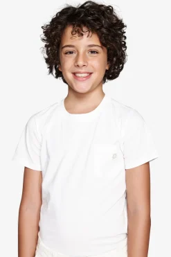 T-shirt basic con taschino bianca Kids