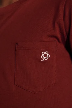 T-shirt basic con taschino bordeaux Kids