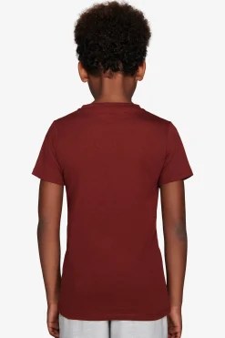 T-shirt basic con taschino bordeaux Kids